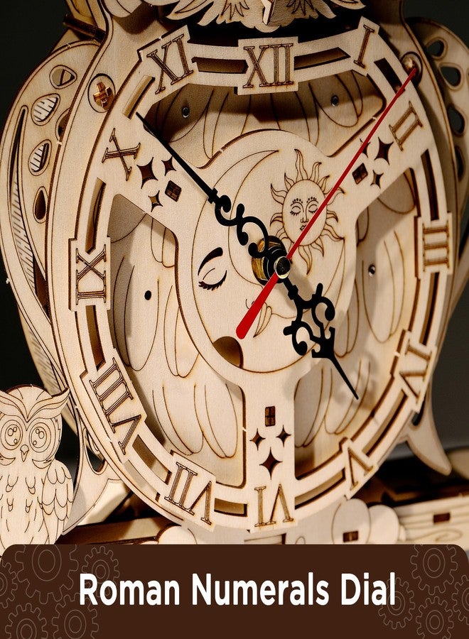 SYNARRY Wooden 3D Puzzles for Adults Model kit Owl Clock - Mechanical Model Building Kit DIY Hobbies for Kids Teens Men Women 126PCS Puzzle Craft Gift Home Decor for Easter/Valentines Day - Image 4